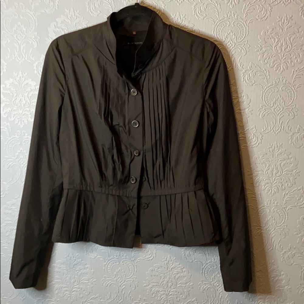 Elie Tahari Black pleated blazer